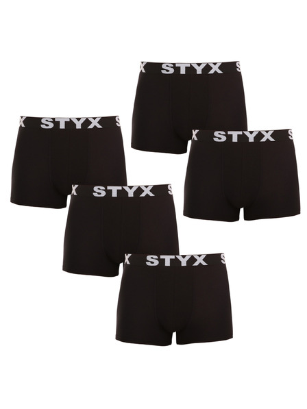 Styx Set de cinci - boxeri bărbătești Styx bandă sportivă mărime mare negri