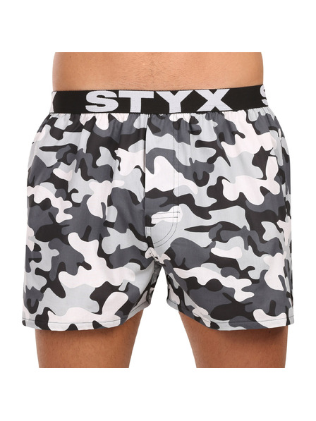 Styx Pantaloni scurți bărbătești Styx art bandă sportivă camuflaj gri