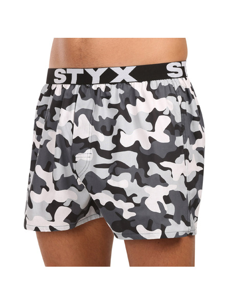 Styx Pantaloni scurți bărbătești Styx art bandă sportivă camuflaj gri