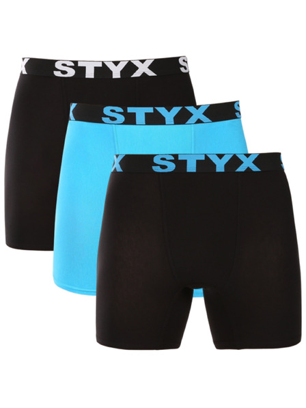 Styx Set de trei - boxeri bărbați Styx lung sport elastic multicolor