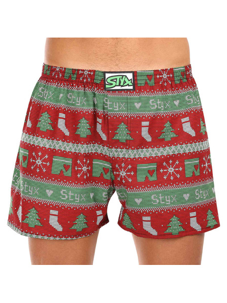 Styx Pantaloni scurți bărbătești Styx art bandă clasică mărime mare Crăciun tricotați