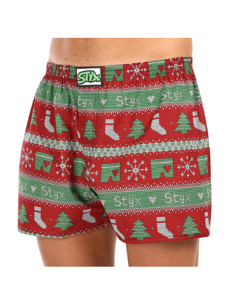 Styx Pantaloni scurți bărbătești Styx art bandă clasică mărime mare Crăciun tricotați