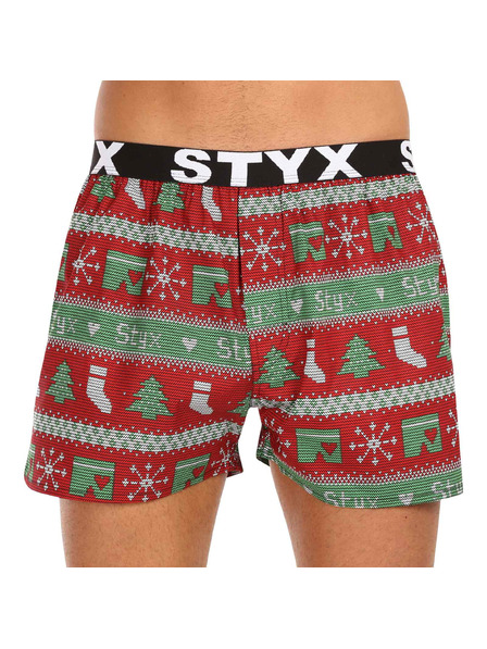 Styx Pantaloni scurți bărbătești Styx art bandă sportivă Crăciun tricotați