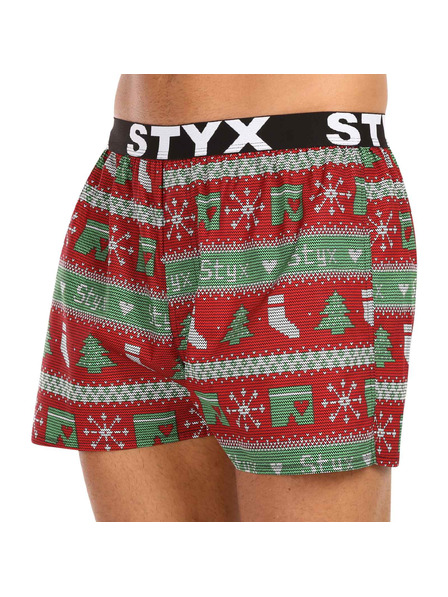 Styx Pantaloni scurți bărbătești Styx art bandă sportivă Crăciun tricotați