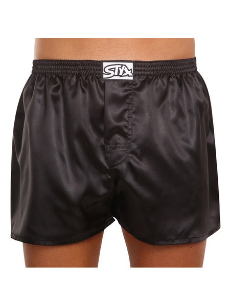 Styx Set de trei - pantaloni scurți bărbătești Styx bandă clasică satin negru