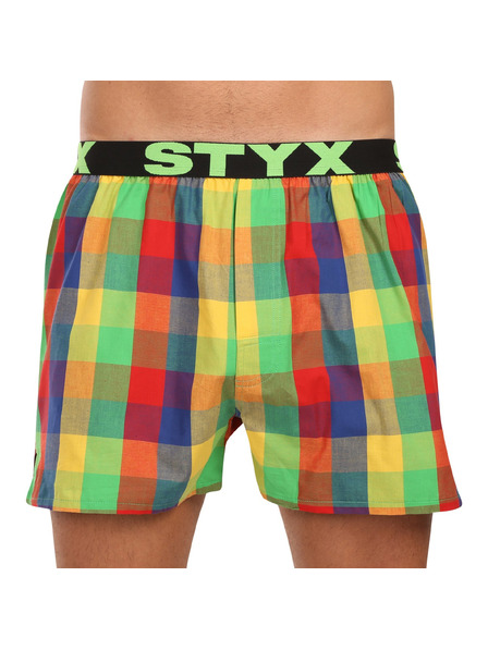 Styx Set de trei - pantaloni scurți bărbătești Styx bandă sportivă multicolori