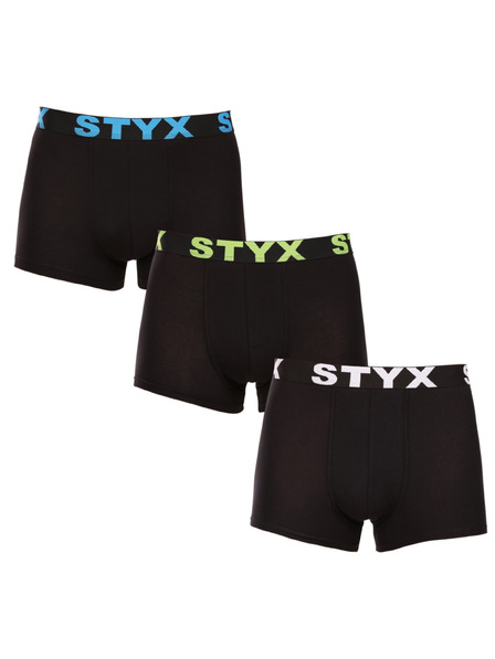 Styx Set de trei - boxeri bărbătești Styx bandă sportivă mărime mare multicolori