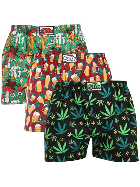 Styx Set de trei - pantaloni scurți bărbătești Styx art bandă clasică multicolori