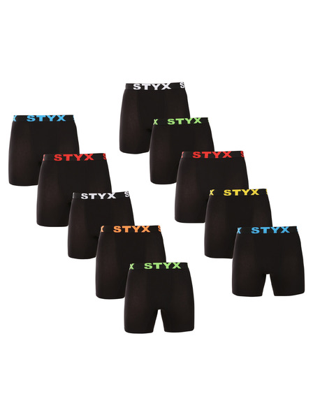 Styx Set de zece - boxeri bărbătești Styx long bandă sportivă negru