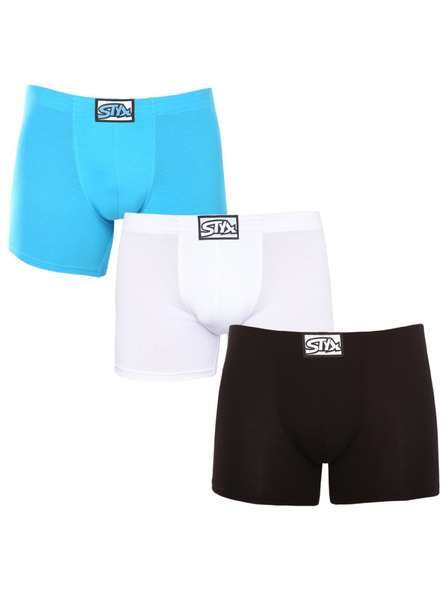 Styx Set de trei - boxeri bărbătești Styx long bandă clasică multicolor