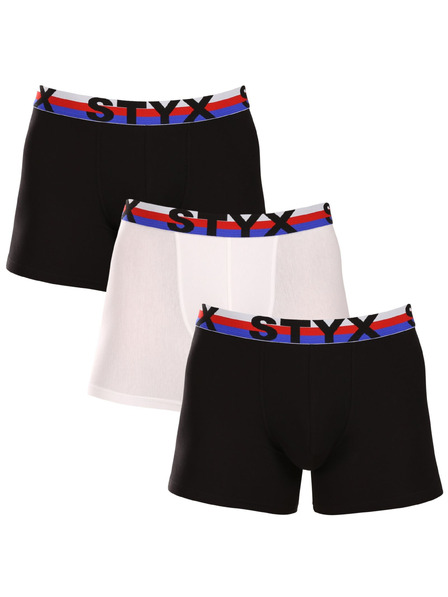 Styx Set de trei - boxeri bărbătești Styx long bandă sportivă multicolor tricolor