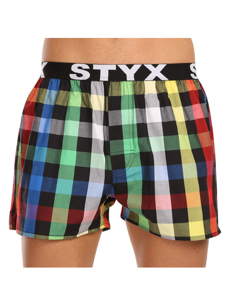 Styx Set de trei - pantaloni scurți bărbătești Styx bandă sportivă multicolori