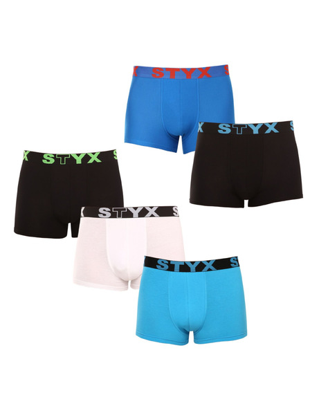 Styx Set de cinci - boxeri bărbătești Styx bandă sportivă multicolor