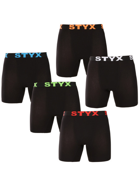 Styx Set de cinci - boxeri bărbătești Styx long bandă sportivă negru
