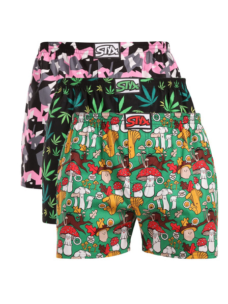 Styx Set de trei - pantaloni scurți bărbătești Styx art bandă clasică multicolori