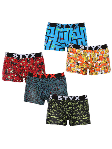 Styx Set cinci - boxeri bărbătești Styx art banda elastică sport multicolor