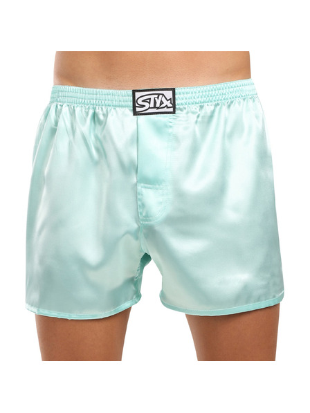 Styx Boxeri bărbătești Styx banda elastică clasică satin verde deschis