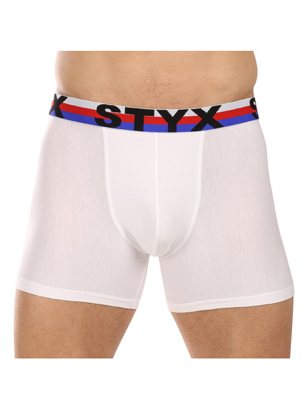 Styx Set trei - boxeri bărbătești Styx long banda elastică sport alb tricolor