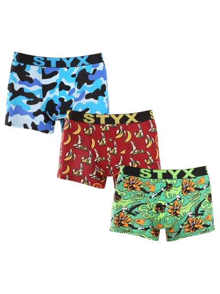 Styx Set de trei - Boxeri bărbătești Styx art bandă sportivă supradimensionat