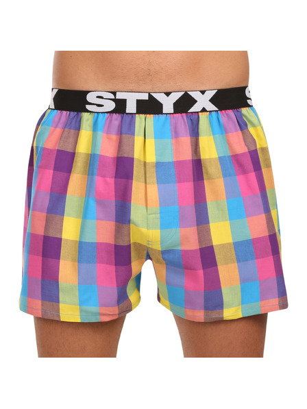 Styx Set de trei - pantaloni scurți bărbătești Styx bandă sportivă multicolori