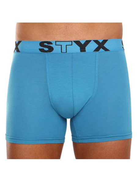 Styx Set trei - boxeri bărbătești Styx long banda elastică sport albastru
