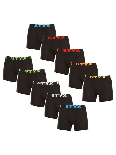 Styx Set de zece - boxeri bărbătești Styx long bandă sportivă negru