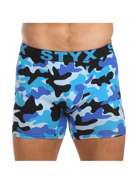 Styx Boxeri bărbătești Styx long art banda elastică sport camuflaj albastru