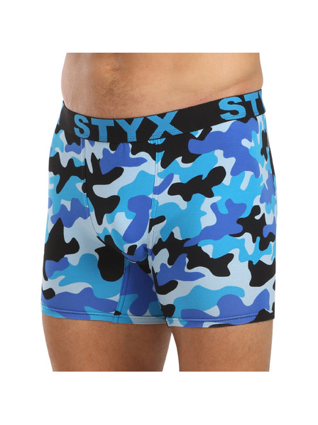Styx Boxeri bărbătești Styx long art banda elastică sport camuflaj albastru