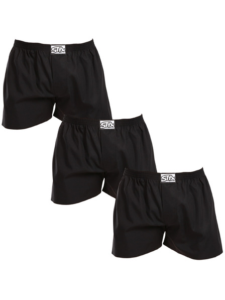 Styx Set de trei - boxeri bărbați Styx bandă clasică supramărire negru