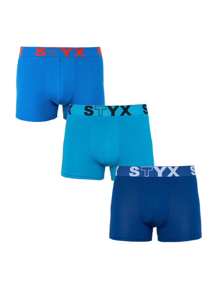 Styx Set de trei - boxeri bărbați Styx bandă sportivă albastru