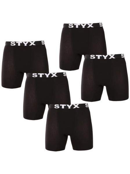 Styx Set de cinci - boxeri bărbătești Styx long bandă sportivă negru