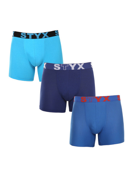Styx Set de trei - boxeri bărbați Styx lung sport elastic multicolor
