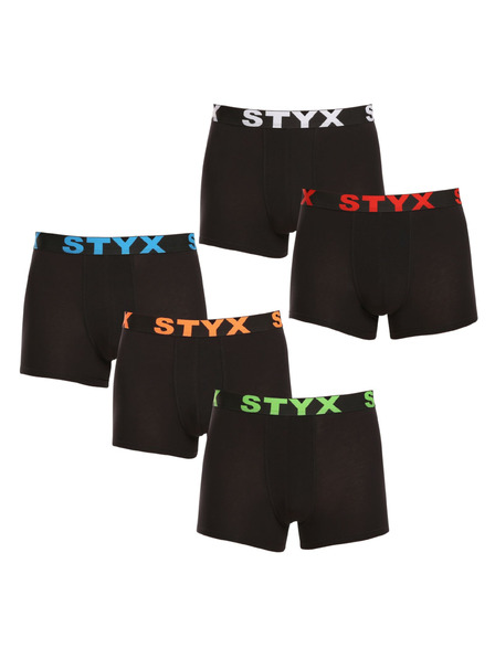 Styx Set de cinci - boxeri bărbați Styx bandă sportivă negru