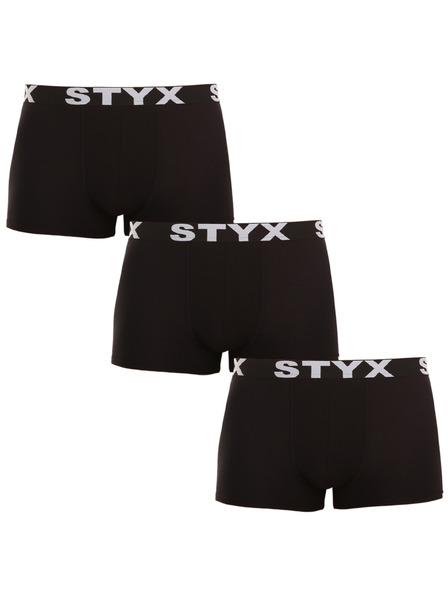 Styx Set de trei - boxeri bărbați Styx bandă sportivă negru