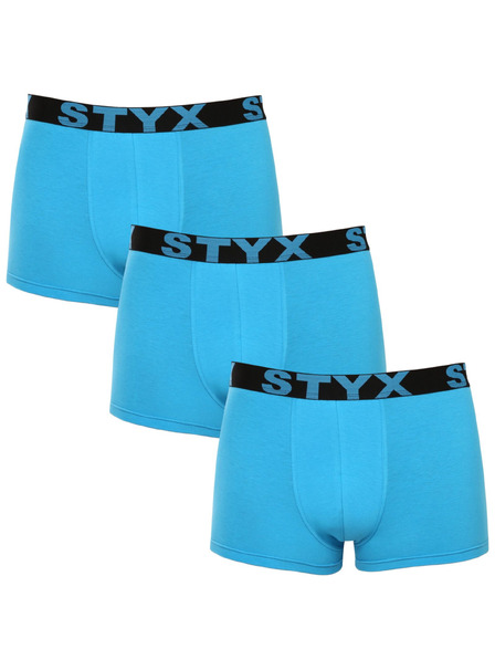 Styx Set de trei - boxeri bărbați Styx bandă sportivă albastru deschis