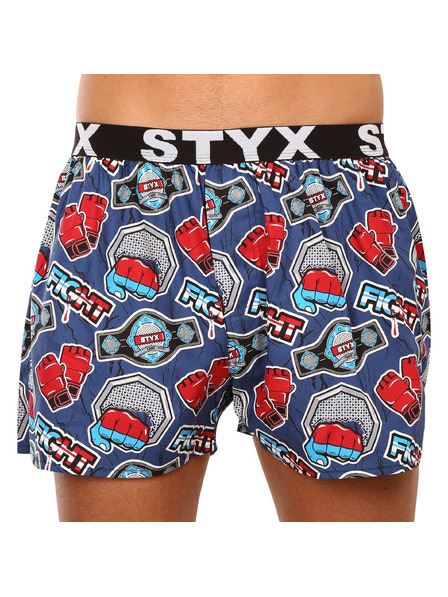 Styx Set trei - boxeri bărbătești Styx art banda elastică sport multicolor