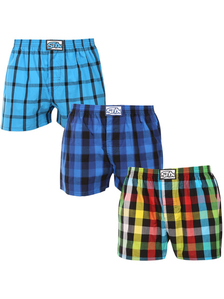 Styx Set de trei pantaloni scurți bărbătești Styx cu elastic clasic multicolori