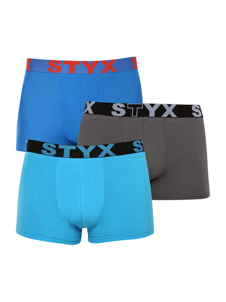 Styx Set de trei - boxeri bărbătești Styx bandă sportivă mărime mare multicolori