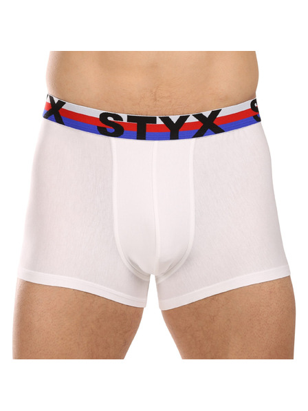 Styx Set trei - boxeri bărbătești Styx bandă elastică sportivă alb tricolor