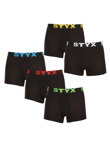 Styx Set de cinci - boxeri bărbați Styx bandă sportivă negru