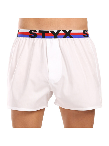 Styx Set trei - boxeri bărbătești Styx bandă elastică sportivă alb tricolor