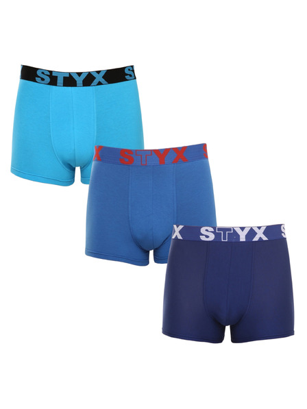 Styx Set de trei - boxeri bărbați Styx bandă sportivă albastru