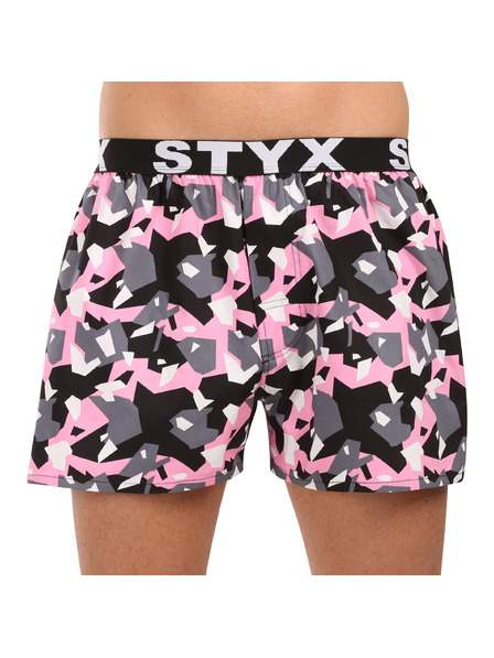 Styx Boxeri bărbătești Styx art bandă elastică sportivă camo pătrat