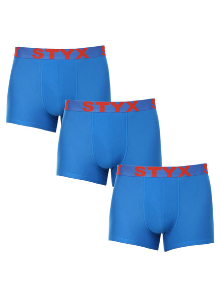 Styx Set de trei - boxeri bărbați Styx bandă sportivă albastru
