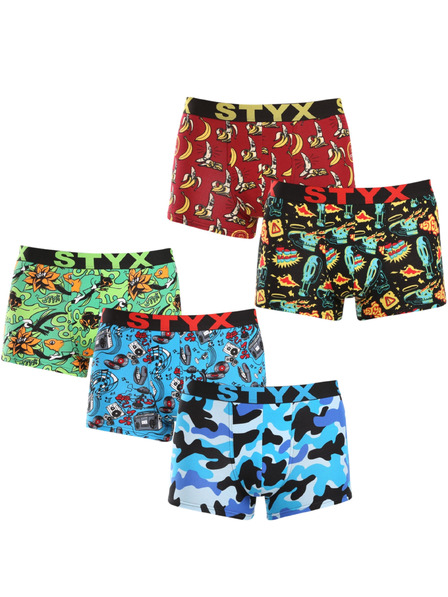 Styx Set cinci - boxeri bărbătești Styx art banda elastică sport multicolor