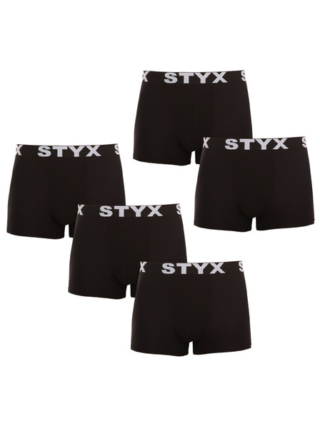 Styx Set de cinci - boxeri bărbați Styx bandă sportivă negru