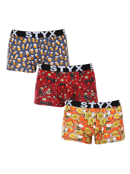 Styx Set de trei - boxeri bărbătești Styx art bandă sportivă multicolor