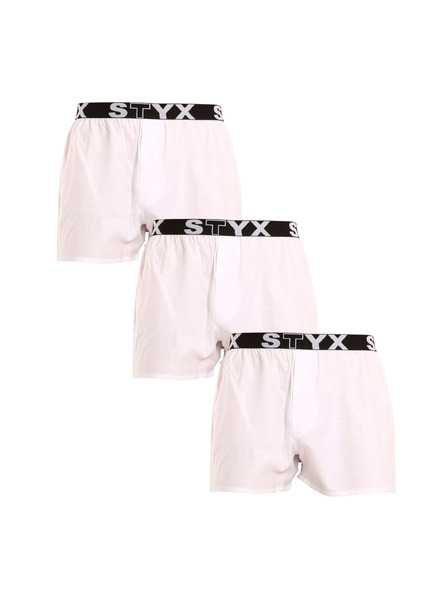 Styx Set trei - slip pentru bărbați Styx bandă sportivă alb