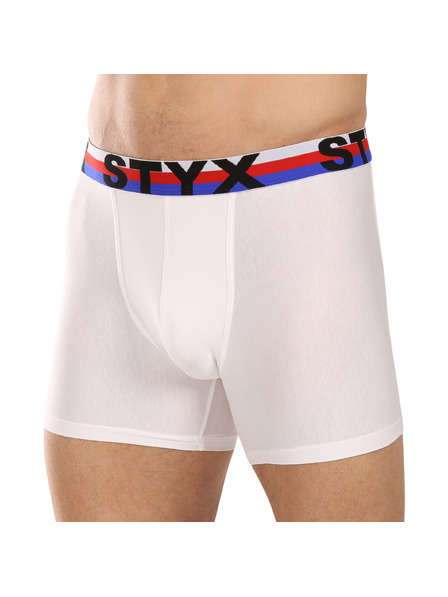 Styx Boxeri pentru bărbați Styx long bandă sportivă alb tricolor