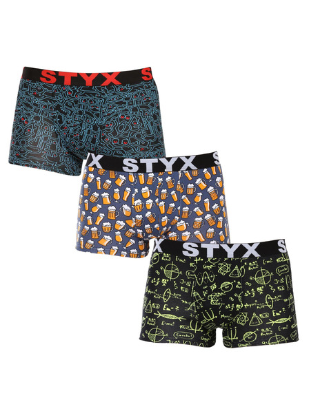Styx Set trei - boxeri pentru bărbați Styx art bandă sportivă multicolor (3G12672/2)